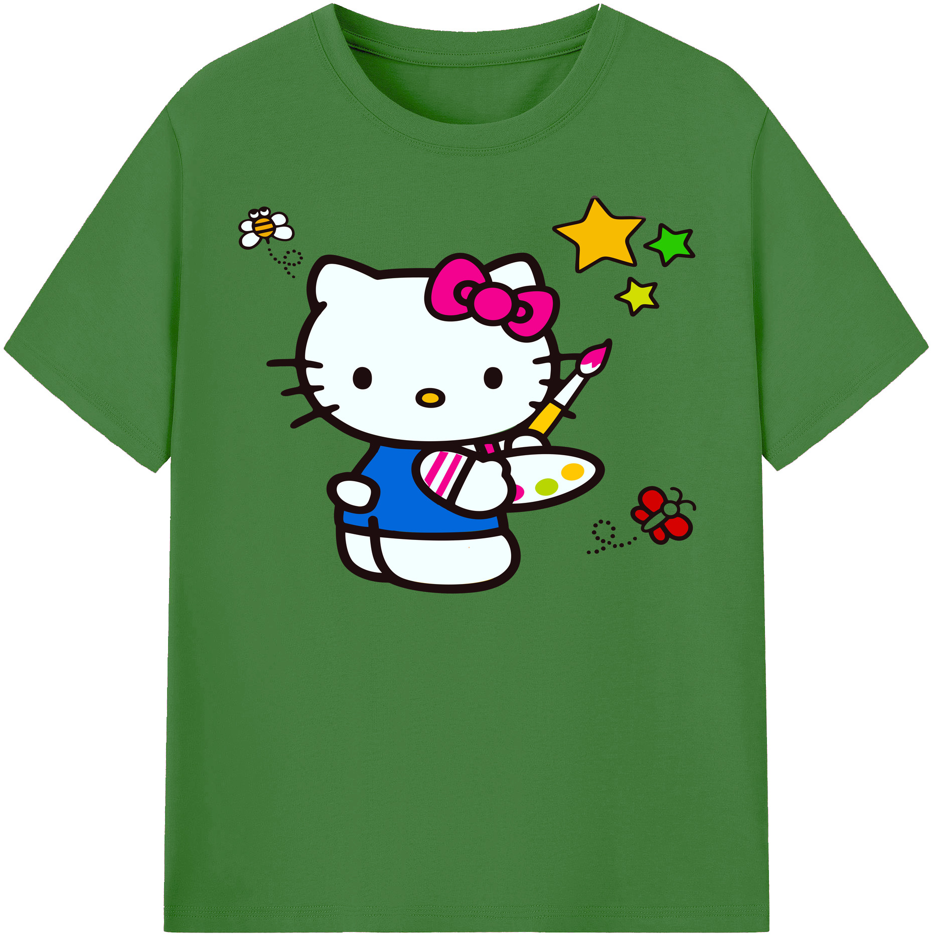 （画像用） Hello Kitty ハローキティ レディースカジュアルプリントTシャツ（綿100％）